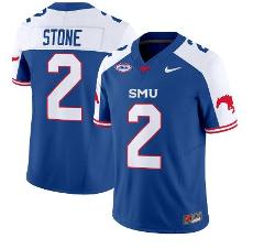 Preston Stone Jersey #2 SMU Mustangs Icy Football Vapor Limite...