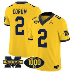 Blake Corum Jersey 2 Michigan Wolverines 1000 Wins Patch Vapor...