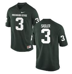 Michigan State #3 Mike Sadler NCAA College Football Jersey Green