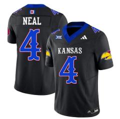 Men's Devin Neal Jersey #4 Kansas Jayhawks Blackhawk Black