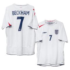 David Beckham 7 England 2005-2007 Umbro Home Retro Jersey  Men...
