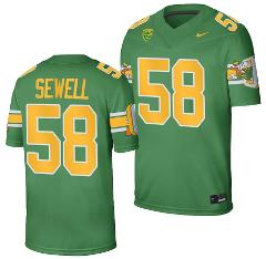 Oregon Ducks Penei Sewell Jersey #58 Football Game College Gre...