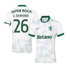 Ousmane Diomande 26 Sporting CP 2025-26 Third Match Jersey  White