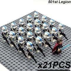 21PCS Star Wars Anakin Skywalker Clone Troopers Minifigure
