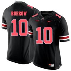Men's Ohio State Buckeyes 10 Joe Burrow Blackout College Footb...
