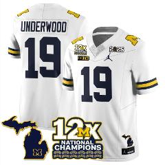 Bryce Underwood Jersey #19 Michigan Wolverines 12x-Time Nation...