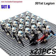 23PCS Star Wars 501st 41st 327th Clone Troopers Minifigures