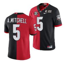 Georgia Bulldogs #5 Adonai Mitchell Jersey Red Black College F...