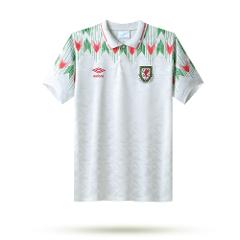 Wales 1990-92 Men Away Retro Jersey  White