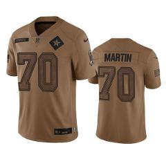 Men's Cowboys #70 Zack Martin 2023 Brown Salute To Service Foo...