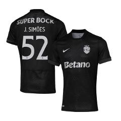 Joo Simes 52 Sporting CP 2025-26 Away Match Jersey  Black