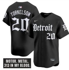 Spencer Torkelson Jersey #20 Detroit Tigers Motor Gothic Editi...