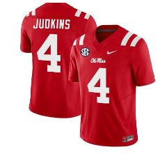 Quinshon Judkins Jersey #4 Ole Miss Rebels Football Vapor Limi...