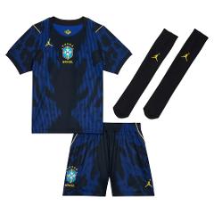 Youth Brazil Away 2026 World Cup Jersey Kids Kit with Socks