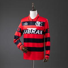 Men's Flamengo 1994/95 Home Red Long Sleeve Retro Shirt Jersey