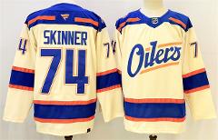 Men's Edmonton Oilers #74 Stuart Skinner Light Beige 2025  Hoc...