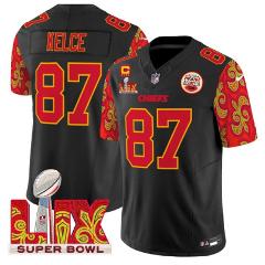 Travis Kelce #87 Chiefs Super Bowl LIX Style Black Limited Foo...