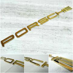 PORSCHE Letters Rear Emblem Badge OE Gold Limited Edition 