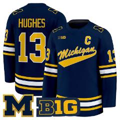 T.J. Hughes Jersey #13 Michigan Wolverines 2025-26 Premium Sti...