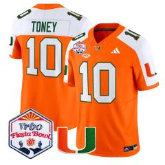 Malachi Toney Jersey #10 Miami Hurricanes 2026 Fiesta Bow Patc...