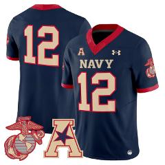 12th Man Jersey #12 Navy Midshipmen Vapor USMC Premier Stitche...
