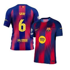 Gavi 6 Barcelona 2025-26 Home Jersey Scarlet