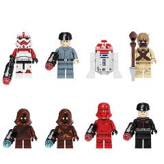 8pcs Star Wars Imperial Crew Tusken Raiders, R3-T2 & Sith Offi...