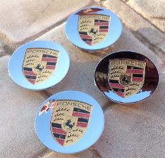 OE Chrome 76mm Porsche Alloy Wheel Centre Hub Caps x4