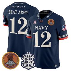 Beat Army Jersey #12 Navy Midshipmen 250th Anniversary Limited...