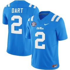 Men's Jaxson Dart Jersey #2 Ole Miss Rebels Football Vapor Lim...
