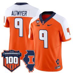 Luke Altmyer Jersey #9 Illinois Fighting 100th Memorial Stadiu...