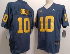 Men's Wolverines 10 Alex Orji Navy Jersey