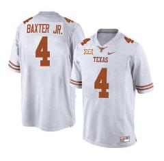Texas Longhorns Cedric Baxter Jr Jersey #4 College Football White