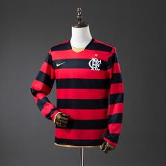 Men's Flamengo 2008/09 Home Red/Black Long Sleeve Retro Shirt ...