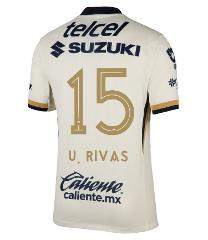 Pumas UNAM 2025-26 U. RIVAS 15 Home Jersey  Blanco