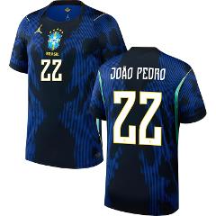 Brazil Joao Pedro #22 Away 2026 World Cup Jersey Fan Version