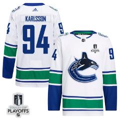 Linus Karlsson 94 Vancouver Canucks 2024 NHL Playoffs Away Jer...