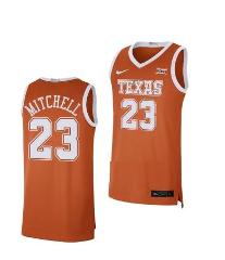 Men's #23 Dillon Mitchell Jersey Texas Basketball Jerseys Oran...