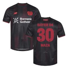 Ibrahim Maza 30 Leverkusen 2025-26 Home Match Jersey  Black