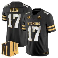 Josh Allen Jersey #17 Wyoming Cowboys 2025 Gold Vapor Stitched...
