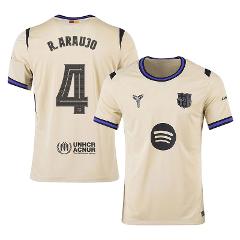 Ronald Araujo #4 Barcelona 2025-26 Away Jersey  Cream