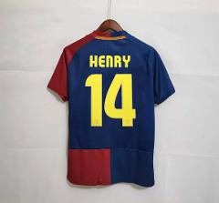 Henry #14 Barcelona 2008-09 Retro Home Jersey  Scarlet