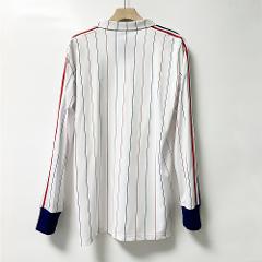 France 1980-1982 Away Men Retro Jersey  Long Sleeve, White