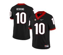 Georgia Bulldogs #10 Malik Herring College Football Jersey Black