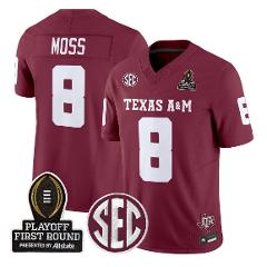 Le'Veon Moss Jersey #8 Texas A&M Aggies 2025 Playoff First Rou...
