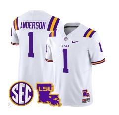 Aaron Anderson Jersey #1 2024 Louisiana Patch Limited Football...