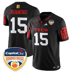 Jersey #15 Texas Tech Red Raiders Orange BowlBlack