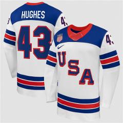 Quinn Hughes Jersey #43 USA Premium 2026 All Stitched White