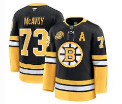 Boston Bruins #73 Charlie McAvoy Black 100th Anniversary Jersey