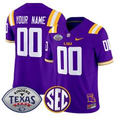 Custom LSU Tigers Jersey 2025 Texas Bowl Vapor Limited Stitche...